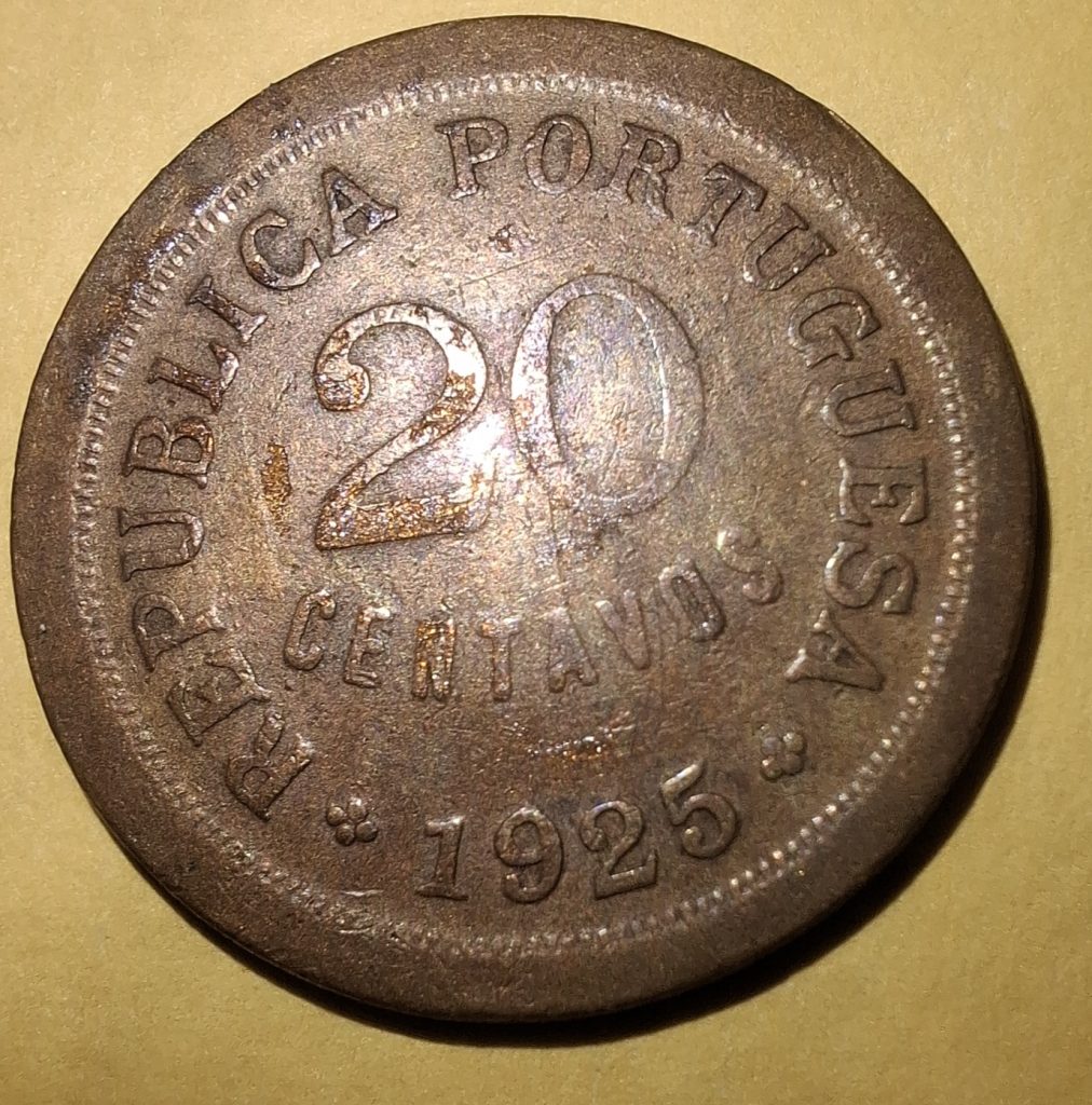 20 Centavos 1925 de Portugal