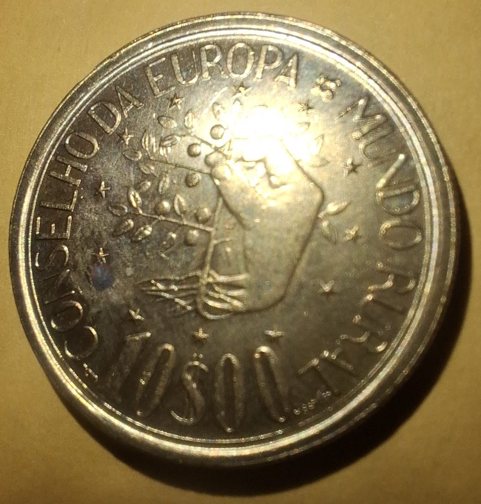 10 Escudos 1987 de Portugal Conselho da Europa