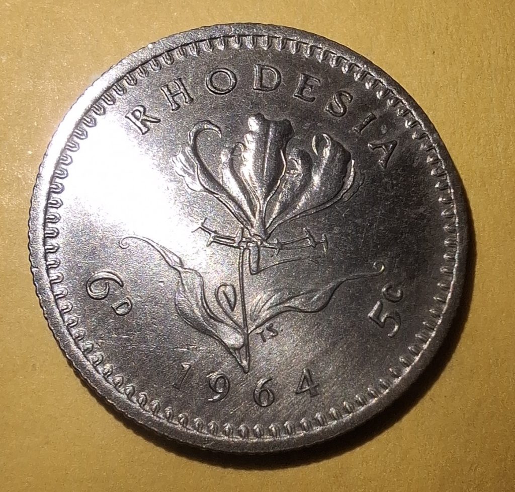 5 cêntimos (6 pence) de 1964 da Rodésia - História, detalhes e valor