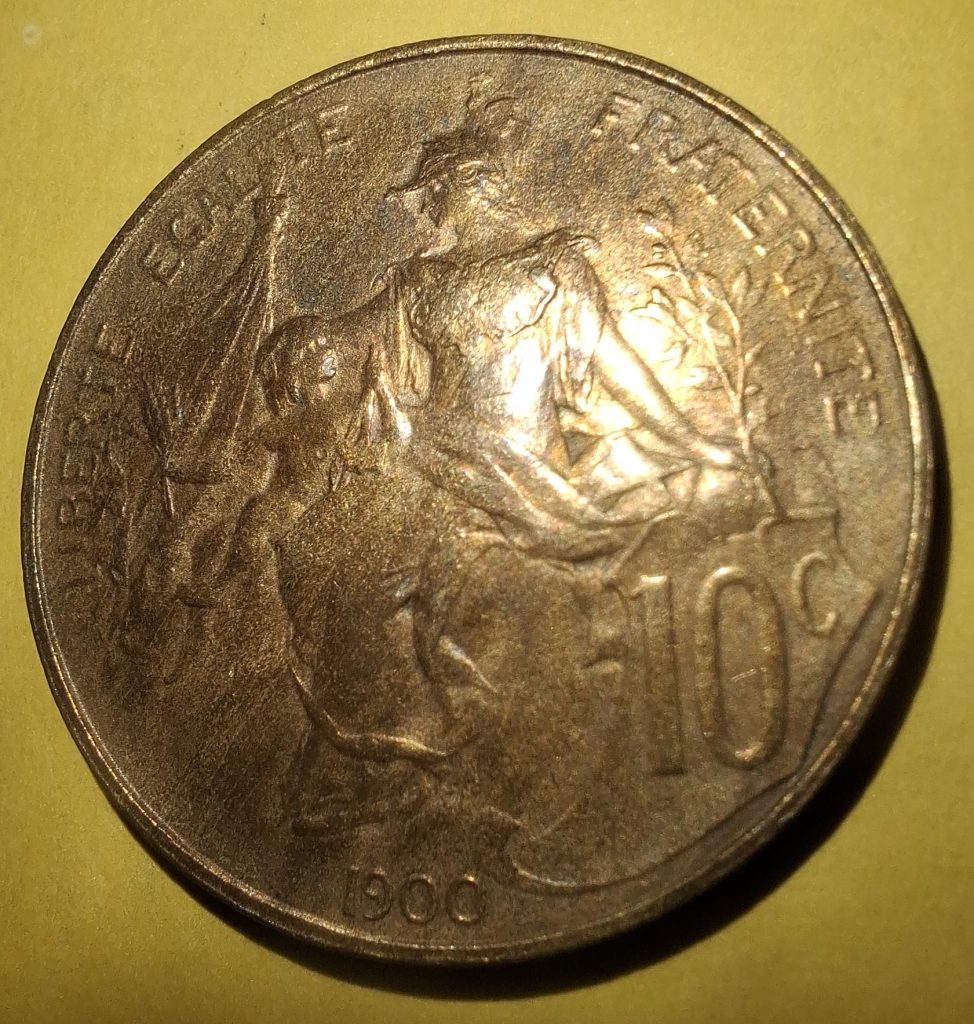 10 cêntimos 1900 de França
