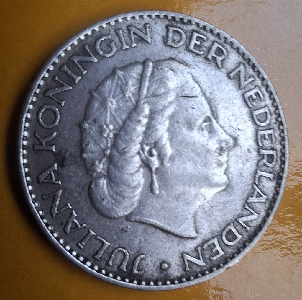 1 Gulden 1956 em Prata da Holanda