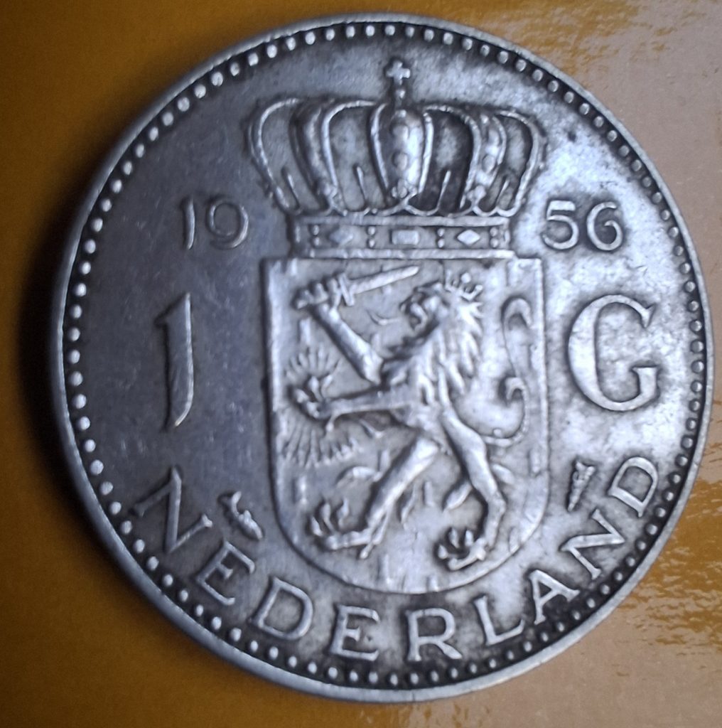 1 Gulden 1956 em Prata da Holanda