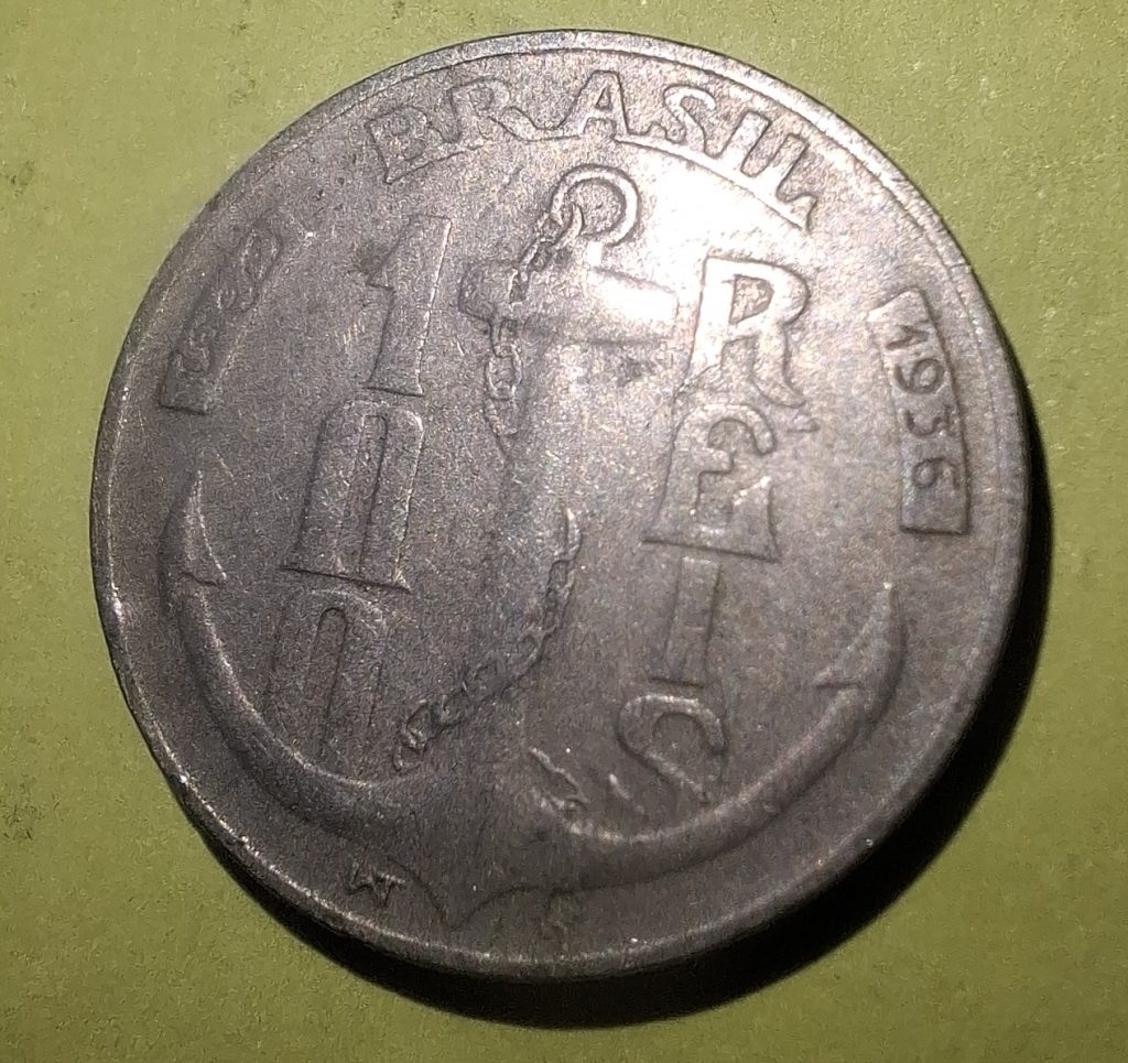 100 Réis 1936 do Brasil Tamandaré