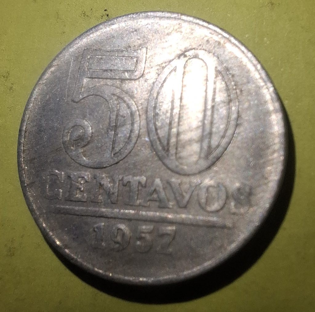 50 Centavos Coin 1957 from Brazil