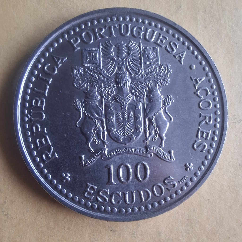 100 Escudos 1986 X aniversário da Autonomia Regional dos Açores de Portugal