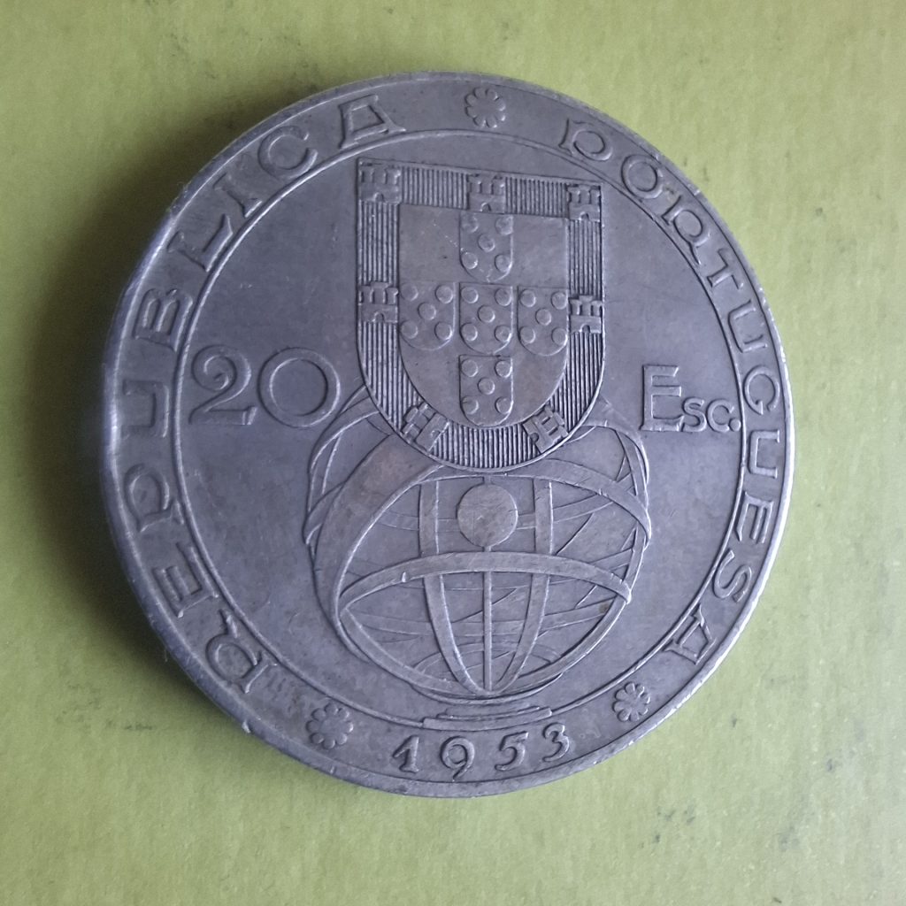 20 Escudos 1953 Renovação Financeira em Prata de Portugal