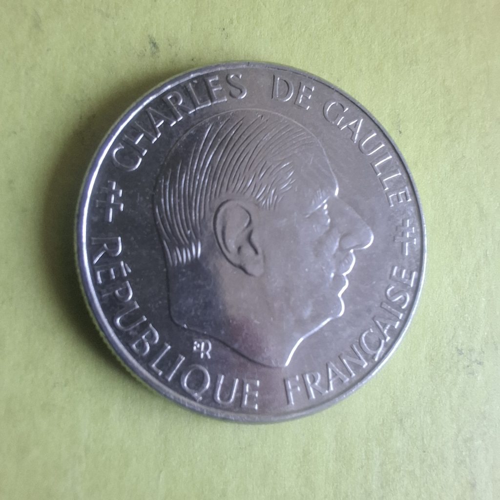 a moeda de 1 franc 1988 da França
