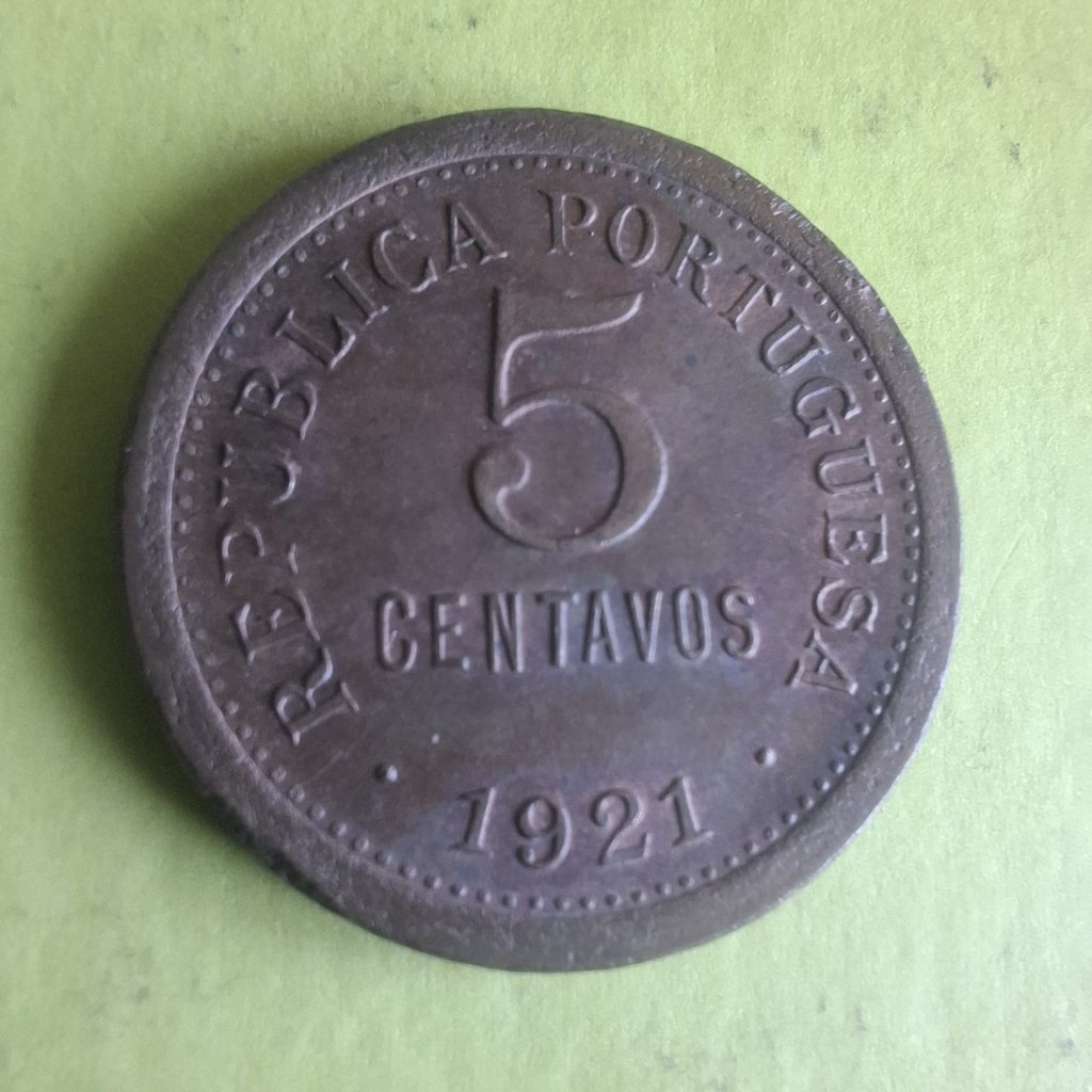 5 centavos de 1921 de Portugal
