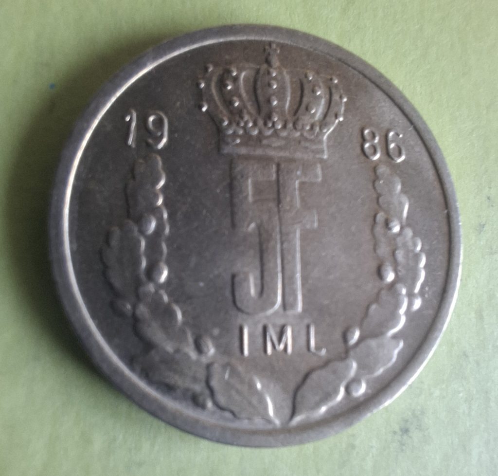 5 francos de 1986 do Luxemburgo
