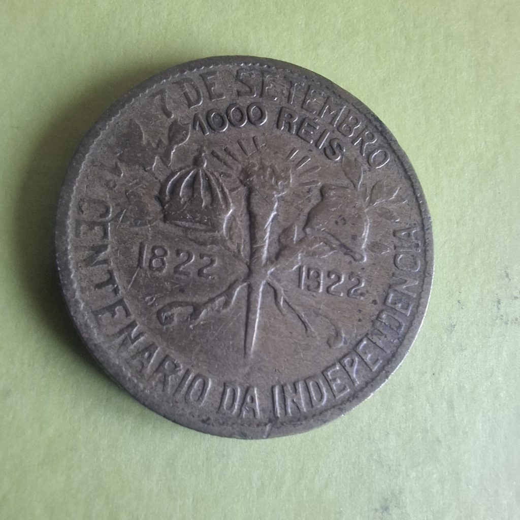 1000 Réis 1922 Centenário da Independência do Brasil