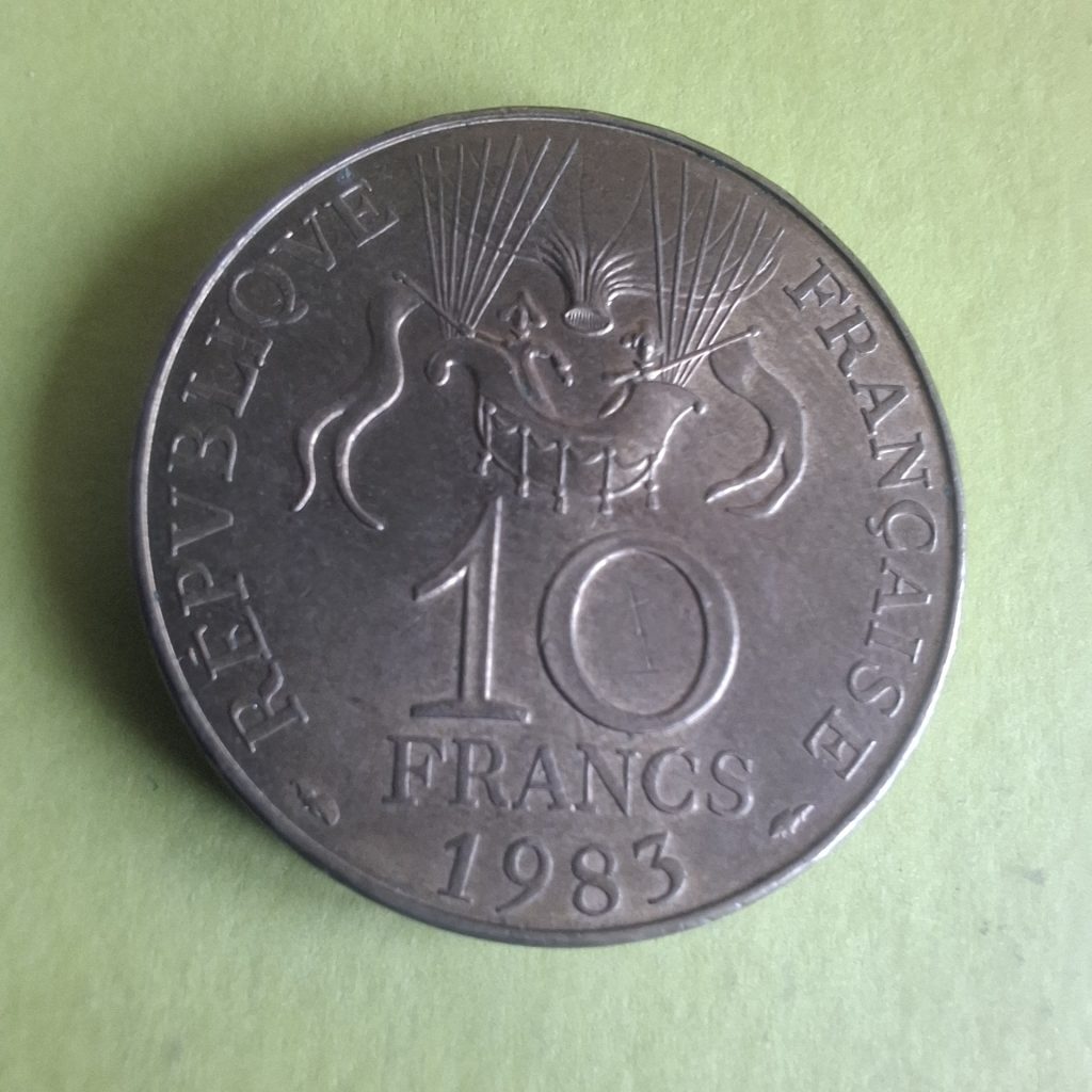 10 francos 1983 da França - Conquista do espaço