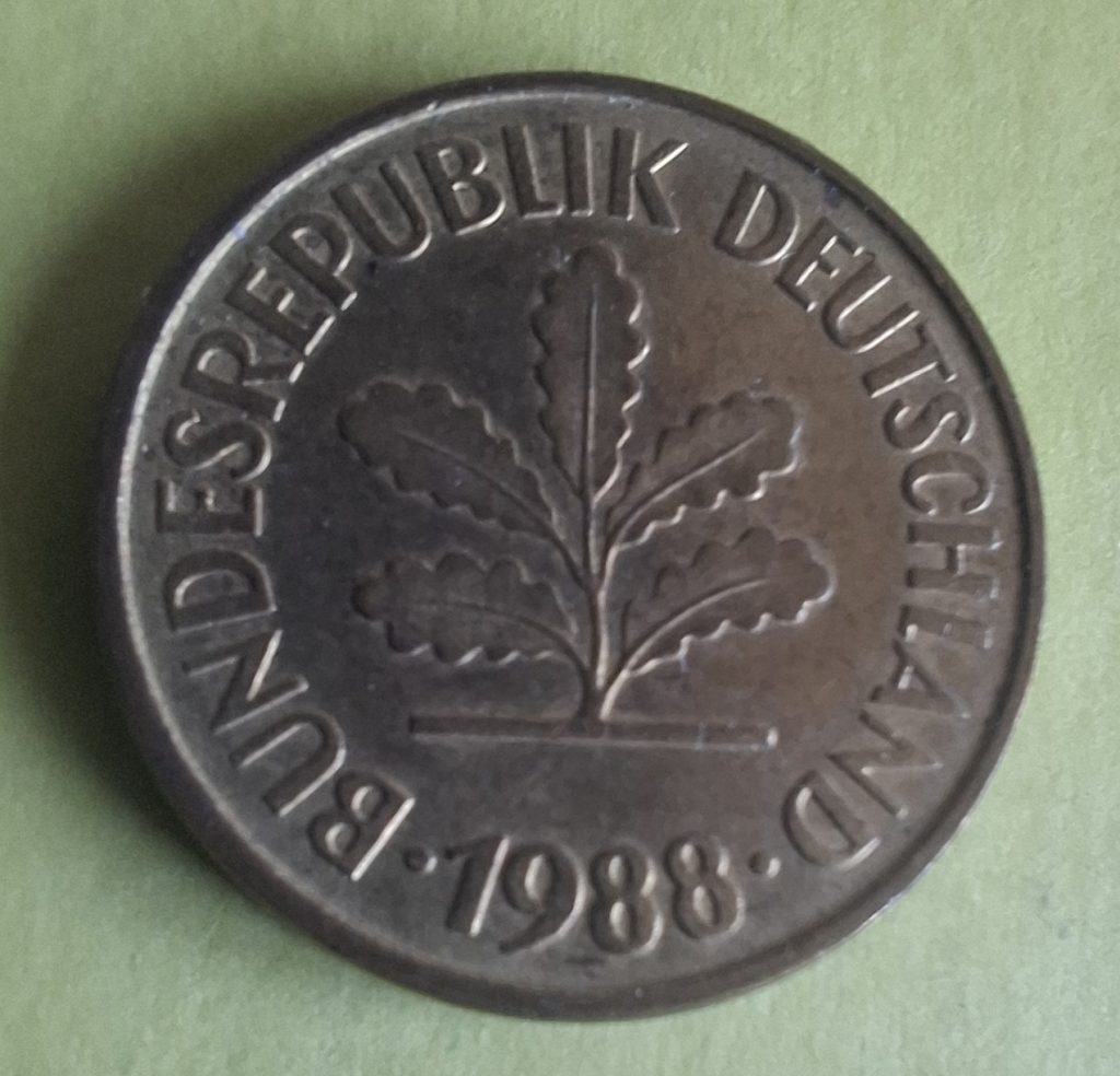5 Pfennig de 1988 da República Federal da Alemanha