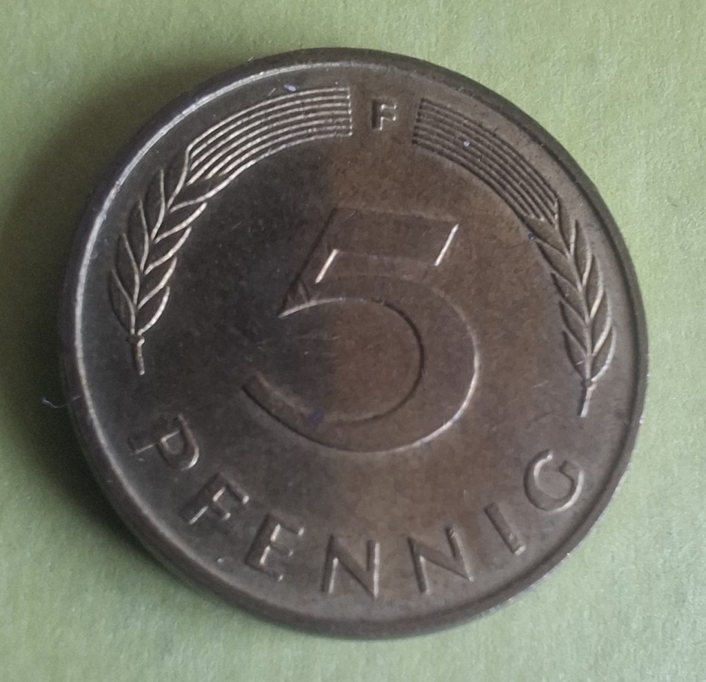 5 Pfennig de 1988 da República Federal da Alemanha