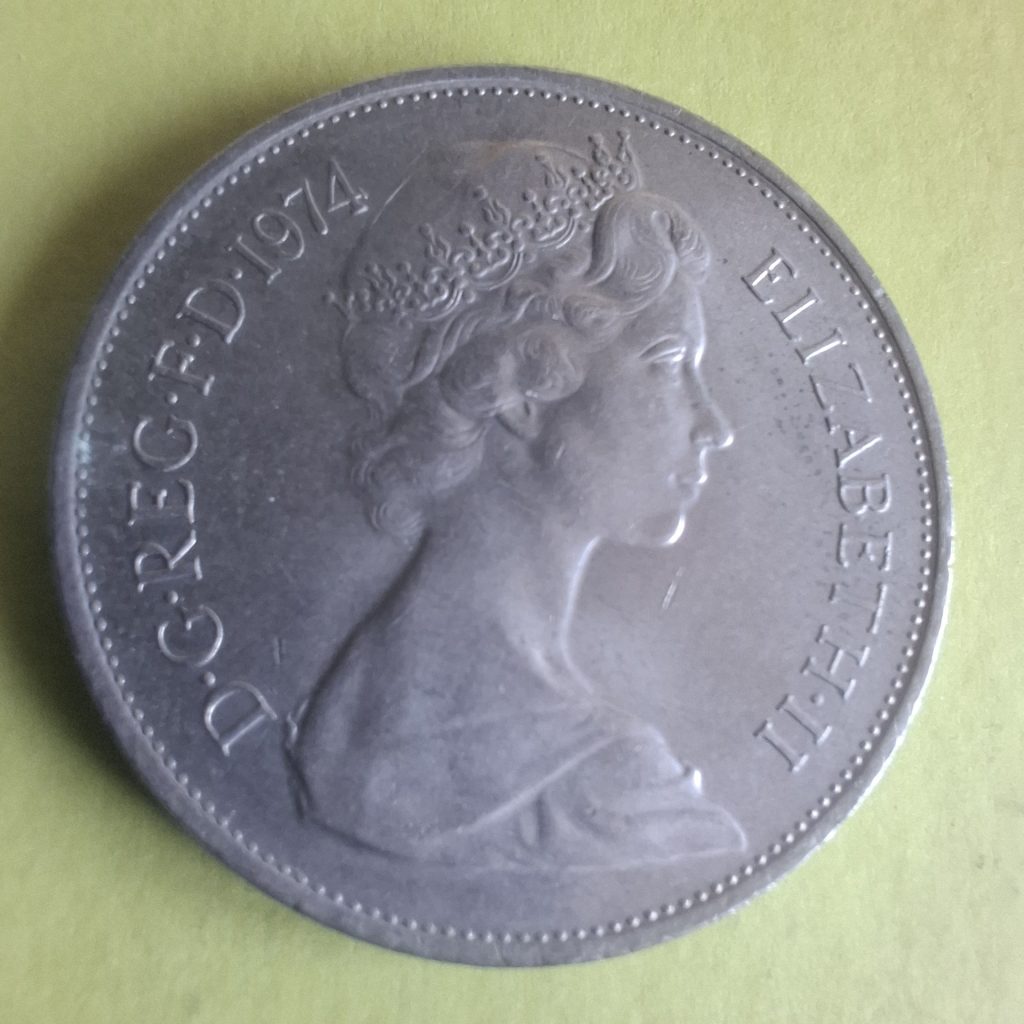 10 New Pence 1974 do Reino Unido