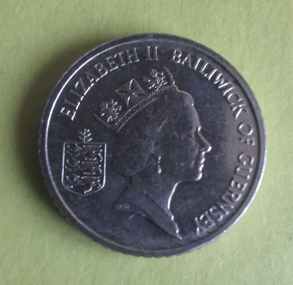 Five Pence 1992 de Guernsey do Reino Unido