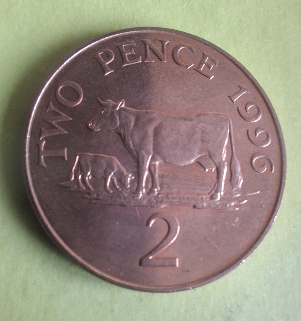 Two Pence 1996 de Guernsey do Reino Unido
