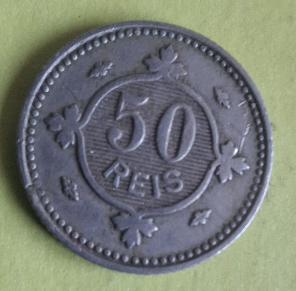 50 Réis ½ tostão 1900 de Portugal