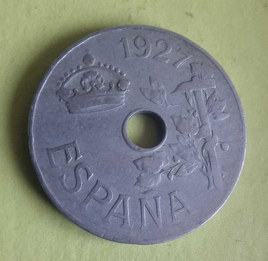 25 Centimos 1927 de Espanha