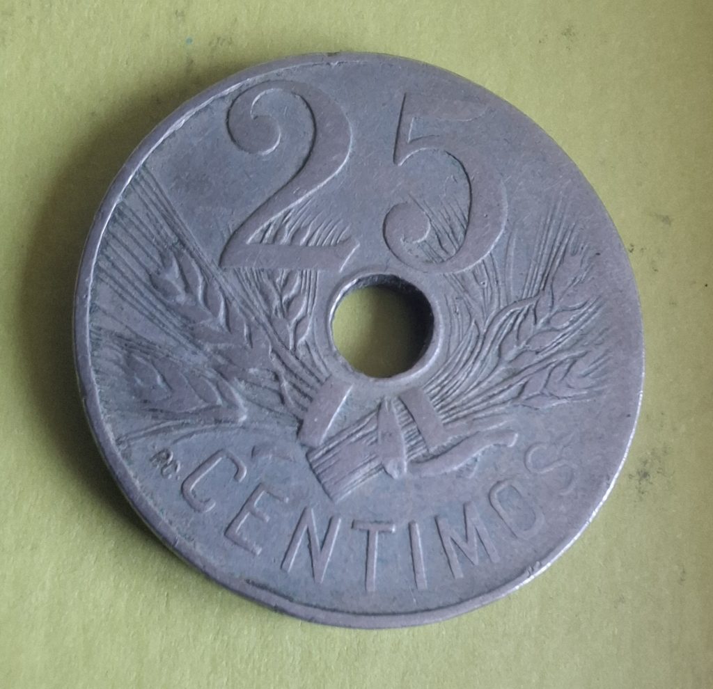25 Centimos 1927 de Espanha