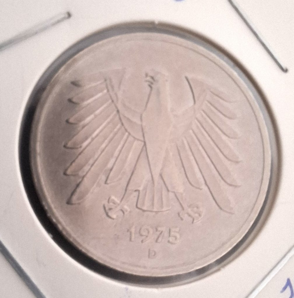 5 Marcos de 1975 da Alemanha