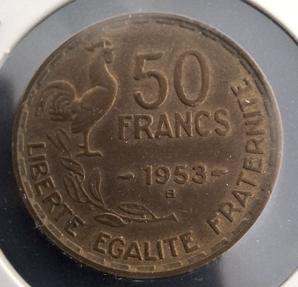 50 Francos de 1953 da França