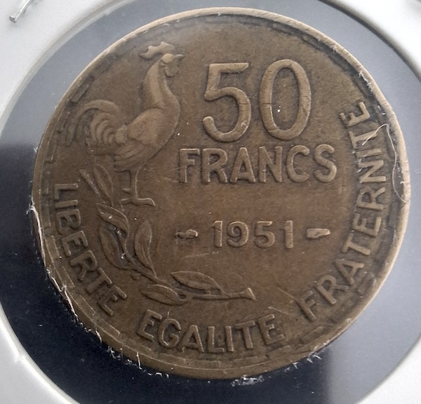 50 Francos de 1951 da França