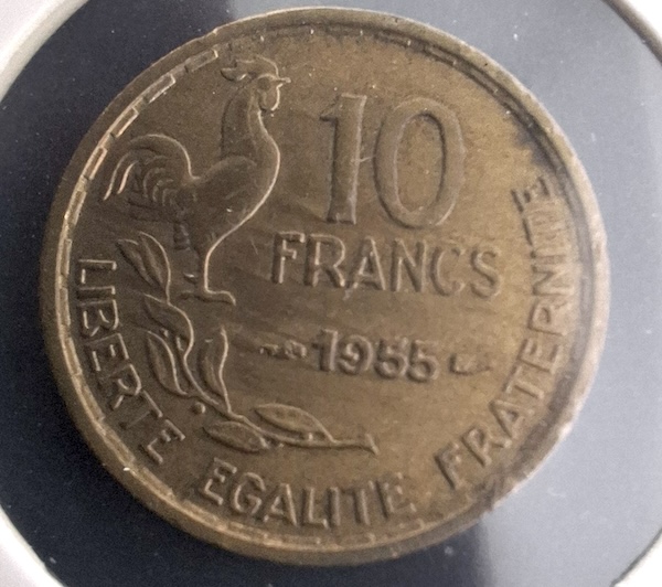 10 Francos 1955 da França