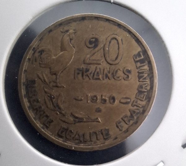 20 Francos 1950 B de França