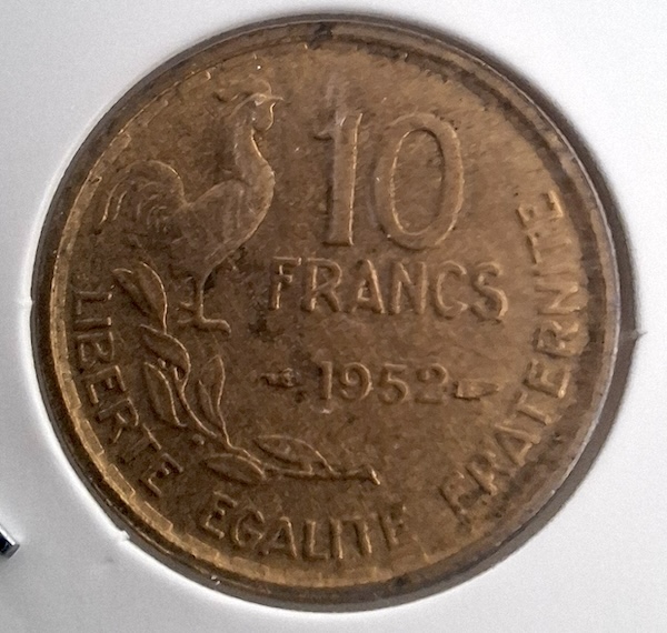 10 Francos 1952 da França